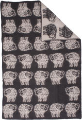 Sheep Grå/Vit 90x130 Jaquardvävd ullpläd