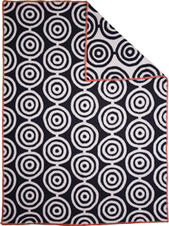 Circles vit/svart 130x180 Jaquardvävd ullpläd