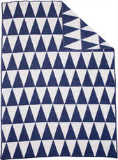 Triangle Blå/Vit 130x180 Jaquardvävd ullpläd