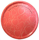 "Pension" bricka rund 38 cm rosa/vit