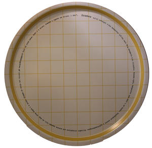 Brickor - "Scones" bricka rund 38 cm gul/vit