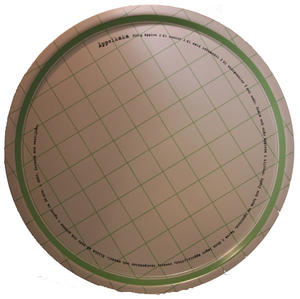 Brickor - "Äppelkaka" bricka rund 38 cm grön/vit