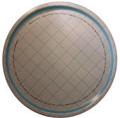 "Pannkakor"  bricka rund 38 cm blå/vit
