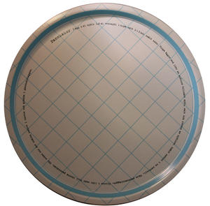 Brickor - "Pannkakor"  bricka rund 38 cm blå/vit