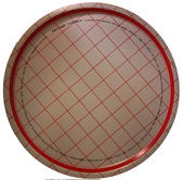 "Fattiga riddare" bricka rund 38 cm röd/vit