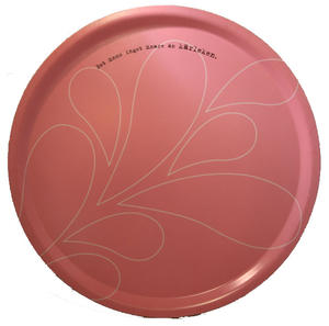 Brickor - "Kärleken" bricka rund 38 cm rosa/vit