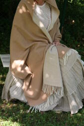 "Haga" vit/camel 65x200 Sjal