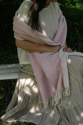 "Haga" vit/rosa 65x200 Sjal