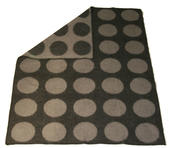 Dots grå/svart 130x180 jaquardvävd ullpläd