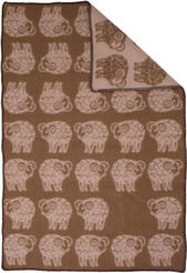 Sheep Brun/Beige 90x130 Jaquardvävd ullpläd