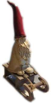 Tomte med kälke, liten