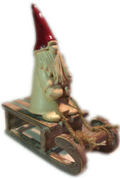 Tomte med kälke, stor