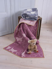 Kitten Rosa/Vit 90x130 Jaquardvävd ullpläd